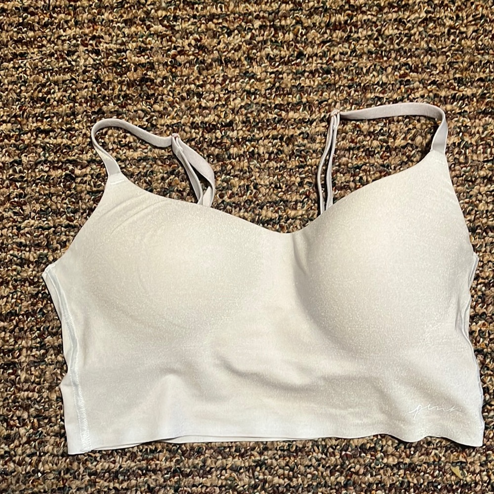 PINK LOUNGIN' WIRELESS PUSH-UP BRA. Size Small